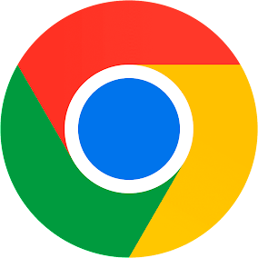 The Google Chrome logo displays a blue circle at its center, encircled by red, green, and yellow sections to convey innovation.
